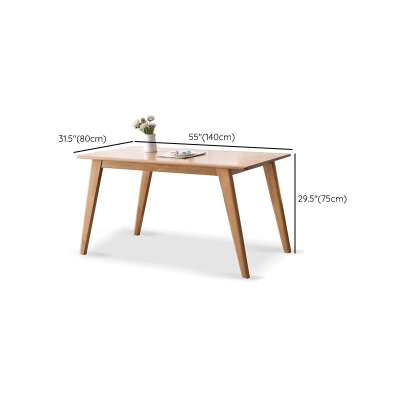 Tavolo da pranzo moderno rettangolare in rovere naturale con 4 gambe