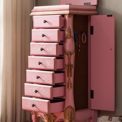 Zeitgen&ouml;ssische, glamour&ouml;se Kommode mit Stauraum aus Gummiholz ​​f&uuml;r das Schlafzimmer