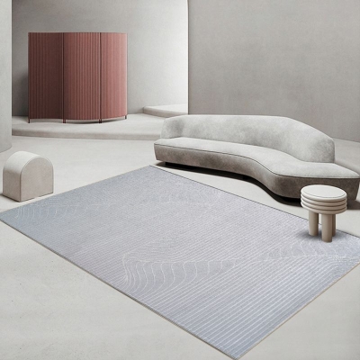 Tappeto Moderno Grigio Tappeto Linea Poliestere Tappeto Lavabile per Soggiorno