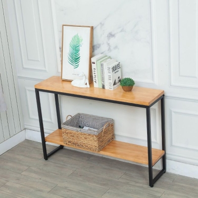 Tavolino consolle alto moderno Mid-Century da 31,5 pollici Tavolino in legno con ripiani
