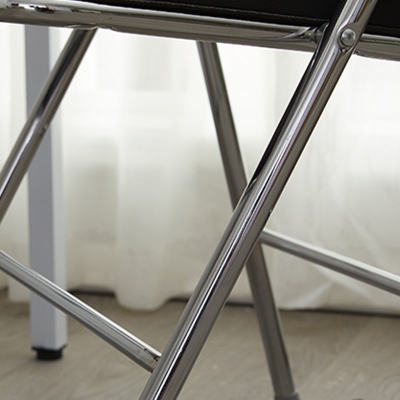Sedie da pranzo pieghevoli senza braccioli in metallo con schienale aperto in stile moderno (set da 4/8)