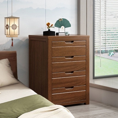 Cassettiera per biancheria da letto in stile contemporaneo in legno di noce con cassetto