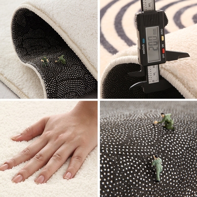 Tappeto per bambini beige Tappeto a semicerchio in poliestere Tappeto lavabile per camera da letto