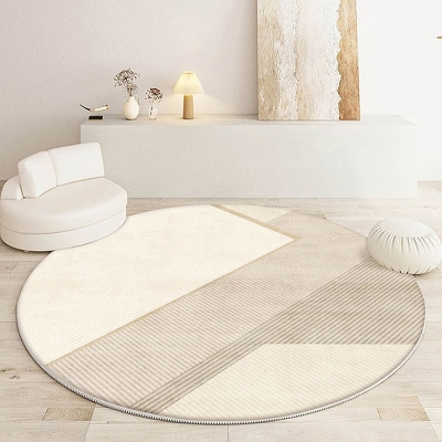 Tappeto moderno beige Tappeto con linea in poliestere Tappeto resistente agli strappi per la decorazione domestica
