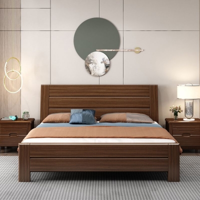 Letto espresso in legno massello con struttura scandinava da 84,65 pollici e testiera