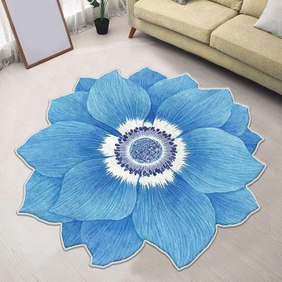 Tappeto moderno a fiori Tappeto in poliestere marrone Tappeto lavabile per soggiorno