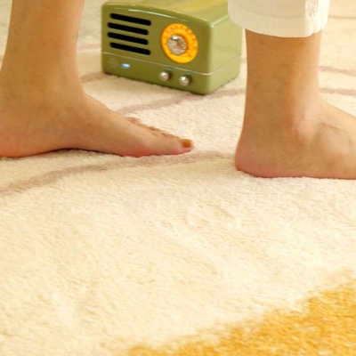 Tappeto lavabile in poliestere per tappeti casual di colore bianco per salotto
