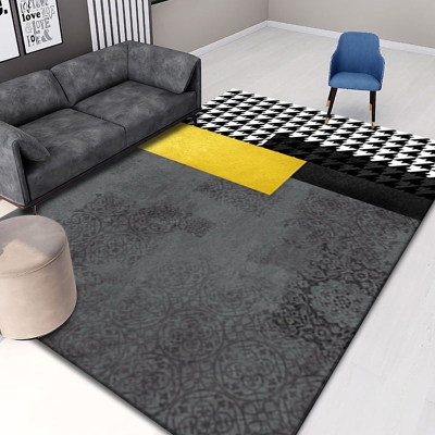 Tappeto di lusso nero Tappeto grafico in poliestere Tappeto resistente agli strappi per soggiorno