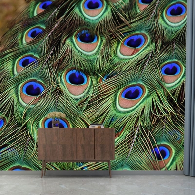 Carta da parati fotografica per soggiorno, resistente alla muffa, moderna decorazione murale con piume