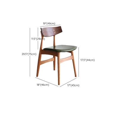Sedia da pranzo contemporanea in legno massello Sedia da pranzo laterale con schienale aperto