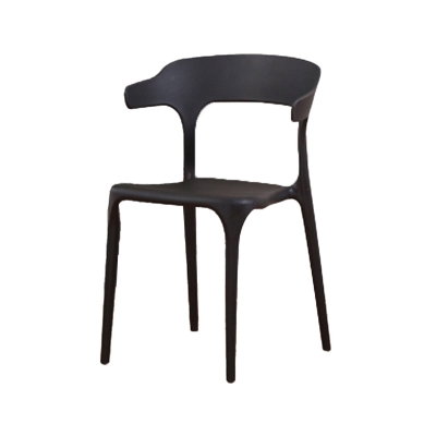 Sedia da sala da pranzo in stile moderno con braccioli in plastica con schienale aperto per cucina