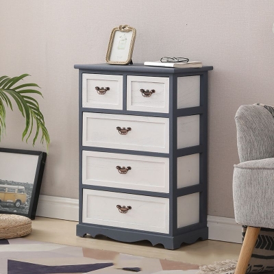 Vertikale Dessous-Truhe, 30,5 cm breit, traditionelle Schlafzimmer-Aufbewahrungstruhe mit Schubladen