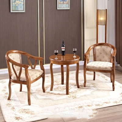 Sedia da pranzo in stile tradizionale Sedia con braccioli con schienale basso in legno massello per cucina