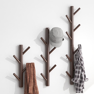 Moderner nordischer Kleiderb&uuml;gel aus Holz f&uuml;r den Eingangsbereich, Wandgarderobenhaken
