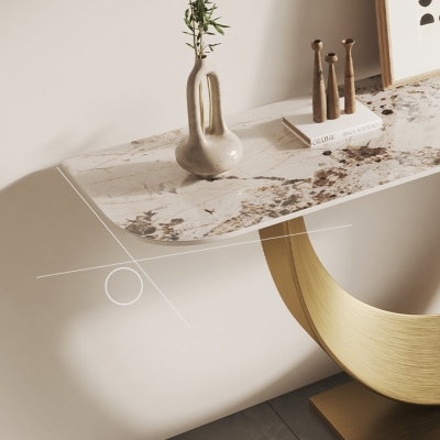 Glam-Konsolentisch, Antik-Finish, Sofa-Konsolentisch aus Stein