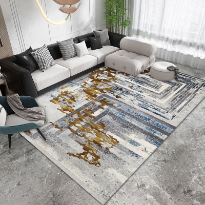 Tappeto fantasia Tappeto con stampa astratta semplice Tappeto in poliestere resistente alle macchie per la decorazione domestica