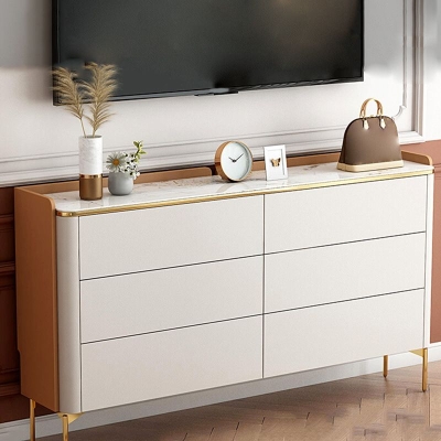 11,7 Zoll breite Glam-Kommode aus Stein mit 6 Schubladen