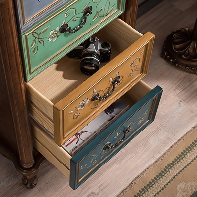 Cassettiera portaoggetti verticale per biancheria in stile tradizionale con 3/4 cassetti