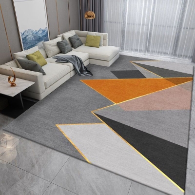 Tappeto lavabile per interni moderno in poliestere a righe grigio scuro per la decorazione domestica
