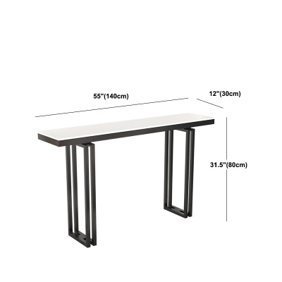 11"W Moderner Konsolentisch, rechteckiger Konsolentisch aus wei&szlig;em Stein
