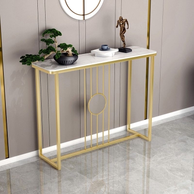 Glam-Konsolentisch, Antik-Finish, Konsolen-Sofatisch aus Stein