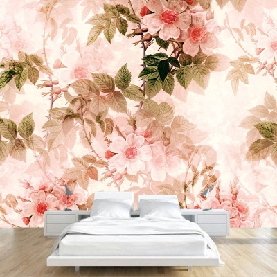 Romantisches Blumen-Illustrations-Wandbild f&uuml;r die Wanddekoration im Wohnzimmer und Schlafzimmer