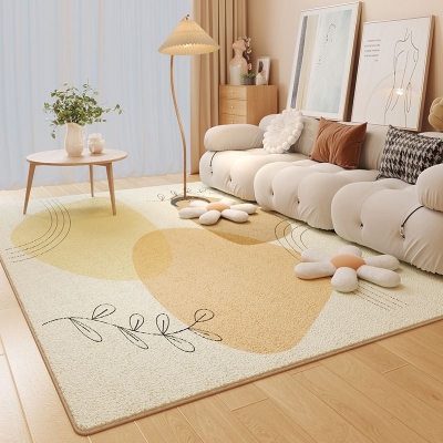 Tappeto moderno beige Tappeto colorato in poliestere per interni Tappeto lavabile per soggiorno