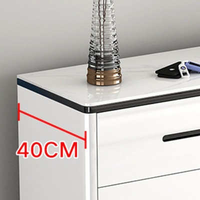 Moderne Schlafzimmer-Aufbewahrungskommode, 15,7" breite Steinkommode in Wei&szlig; mit Schubladen