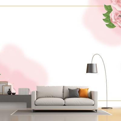 Carta da parati moderna con illustrazioni murali con motivi floreali per interni