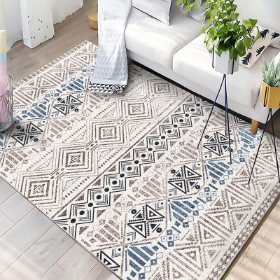 Tappeto Americana Tribal Diamond Tappeto beige in poliestere Tappeto antimacchia per camera da letto