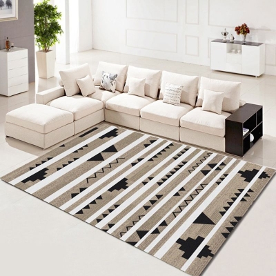 Tappeto moderno beige Tappeto lavabile per interni con grafica in poliestere per la decorazione domestica