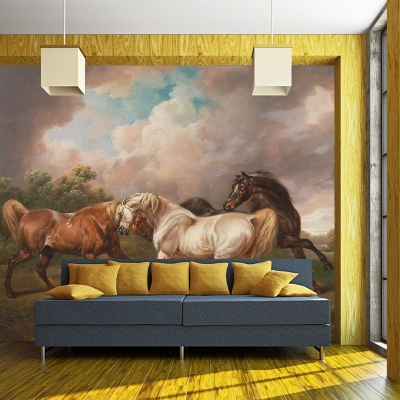Carta da parati con illustrazioni classiche, resistente all'umidit&agrave;, artistica sopra il letto