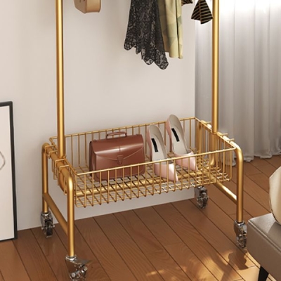 Zeitgen&ouml;ssische Garderobe aus goldenem Metall, Rollengarderobe mit Stauraum