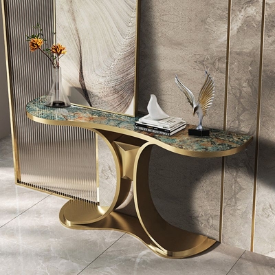 Glam Free Form Sofa-Konsolentisch mit Edelstahlhalterung f&uuml;r den Flur