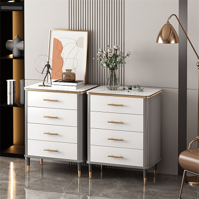 Zeitgen&ouml;ssische, glamour&ouml;se Aufbewahrungstruhe aus Marmor, Kommode f&uuml;r Zuhause
