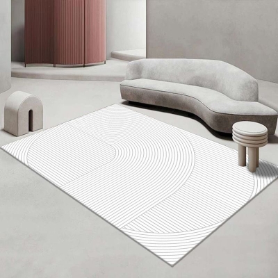 Tappeto minimalista in stile moderno, linea artistica, rettangolare, resistente alle macchie, per la decorazione domestica