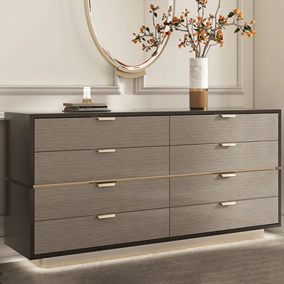 Hochmoderne Doppelkommode, horizontale Kommode aus Birkenholz f&uuml;r Schlafzimmer
