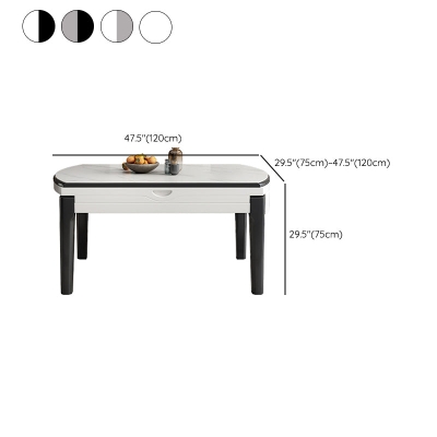 Tavolo da pranzo rotondo moderno allungabile con doppia ribalta per sala da pranzo