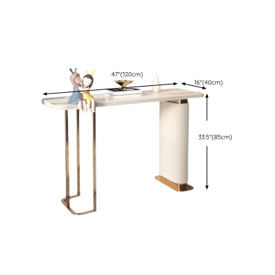 Glam Console Accent Table Consolle rettangolare da divano in pietra