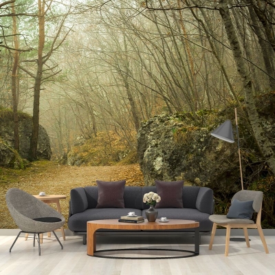 Fotografie Umwelttapete Wald Wohnzimmer Wandtapete