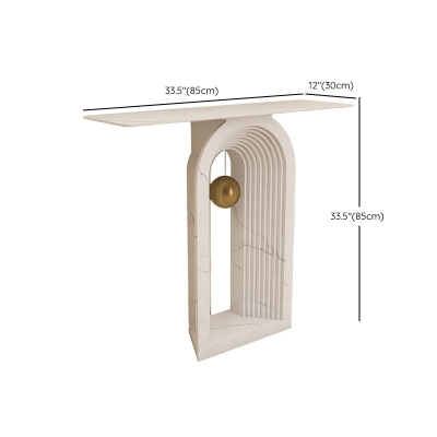 Glam Konsolentisch, rechteckiger Stein-Akzenttisch, 12 Zoll Breite