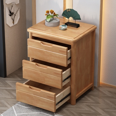 Cassettiera portaoggetti verticale in legno massello per camera da letto con 3/4/5 cassetti