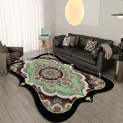 Tappeto a forma di novit&agrave; Tappeto con stampa a medaglione Tappeto in poliestere con supporto antiscivolo per la decorazione domestica