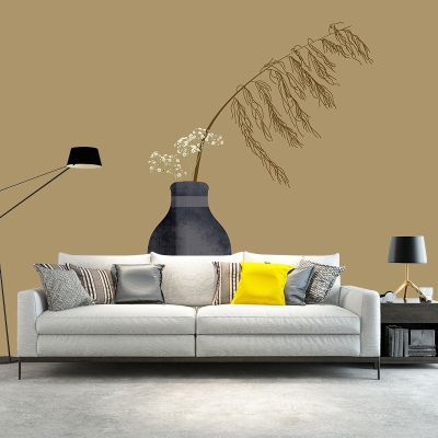 Illustrazione murale di piante tropicali resistente all'umidit&agrave; per la decorazione della parete del soggiorno e della stanza