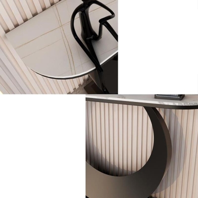 Moderner Halbmond-Konsolentisch, Antik-Finish, Konsolen-Sofatisch