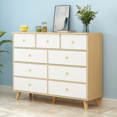 Zeitgen&ouml;ssische Aufbewahrungstruhe aus Holz, Kommode mit 4/5/9 Schubladen