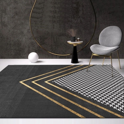 Tappeto geometrico semplice Tappeto in poliestere per interni Tappeto facile da pulire per soggiorno e camera da letto