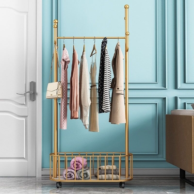 Zeitgen&ouml;ssisches Flurregal aus Metall inklusive freistehender Garderobe