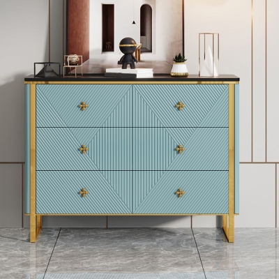 Glam horizontale Doppelkommode aus Stein mit Stauraum f&uuml;r Schlafzimmer