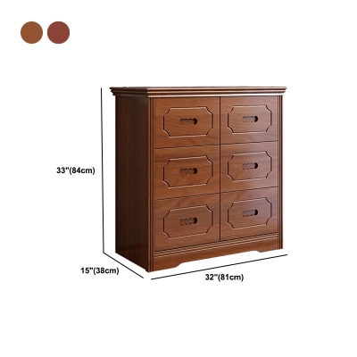 Horizontale Doppelkommode aus Gummiholz, moderne Schlafzimmer-Aufbewahrungskommode mit 6/9 Schubladen